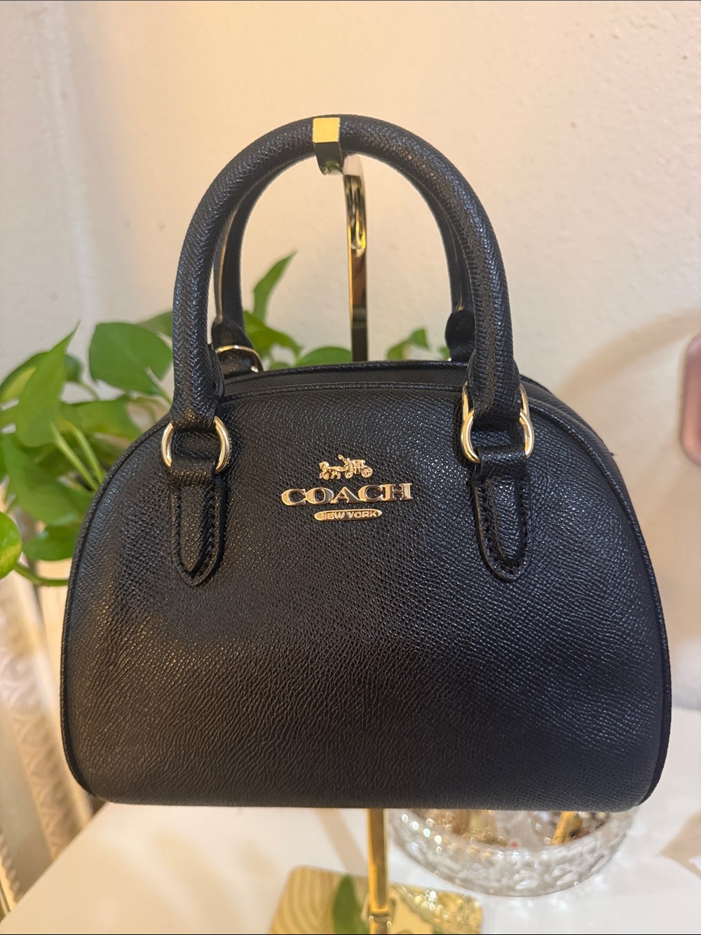 Coach Black Mini Sidney Satchel with Gold Hardware hand/crossbody bag